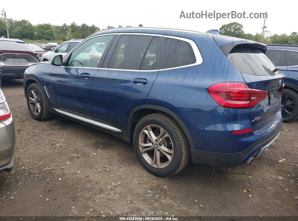 5UXTY5C05M9G83864 2021 BMW X3 Blue Trasero izquierdo