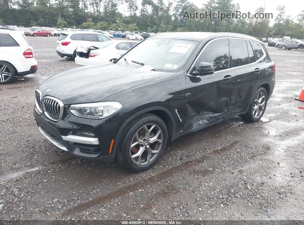 5UXTY5C08M9F11151 2021 BMW X3 Black Առջևի ձախ երեք քառորդ տեսարան