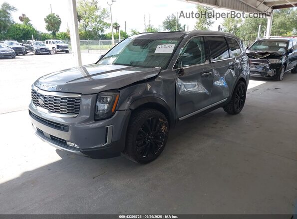 5XYP54HC0LG076516 2020 KIA TELLURIDE Gray Front left