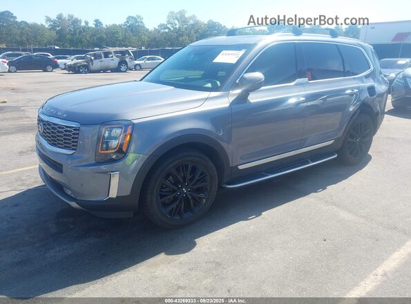 5XYP54HC2MG169829 2021 KIA TELLURIDE Gray Առջևի ձախ երեք քառորդ տեսարան