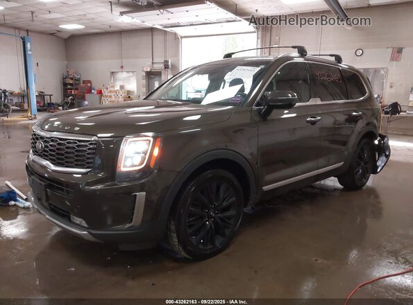 5XYP5DHC1LG022593 2020 KIA TELLURIDE Brown წინა მარცხენა ხედი სამი მეოთხედიდან