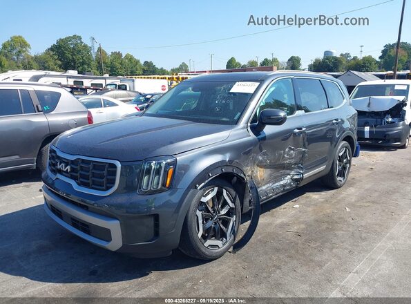 5XYP64GC2PG366180 2023 KIA TELLURIDE Gray Առջևի ձախ երեք քառորդ տեսարան