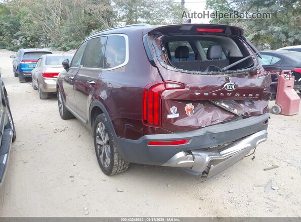 5XYP64HC6LG069082 2020 KIA TELLURIDE Maroon Հետևի ձախ