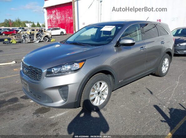 5XYPGDA58KG515417 2019 KIA SORENTO Gray Առջևի ձախ երեք քառորդ տեսարան