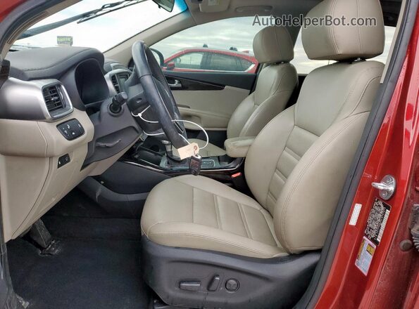 5XYPH4A56LG701875 2020 KIA SORENTO Burgundy Front interior view