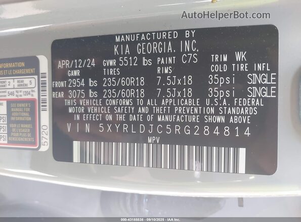5XYRLDJC5RG284814 2024 KIA SORENTO Gray 