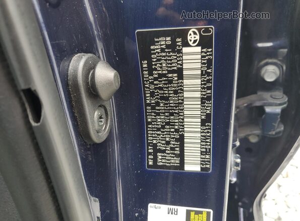 5YFEPRAE6LP067339 2020 TOYOTA LL Blue Vista del compartimento del motor