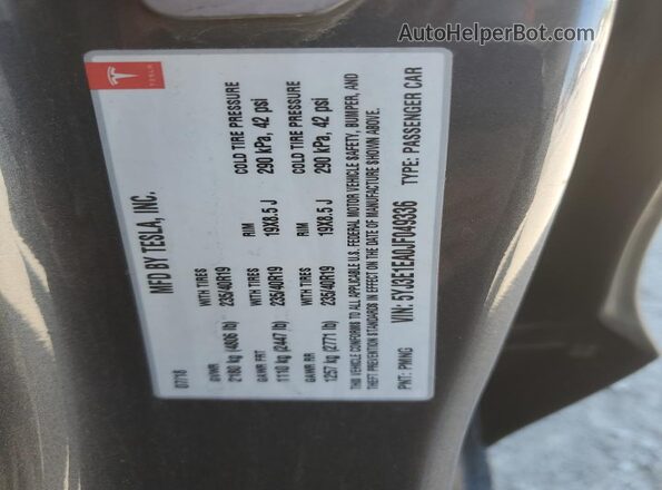 5YJ3E1EA0JF049336 2018 TESLA MODEL Black 