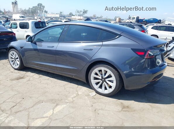 5YJ3E1EA2NF373541 2022 TESLA MODEL 3 Gray უკანა მარცხენა