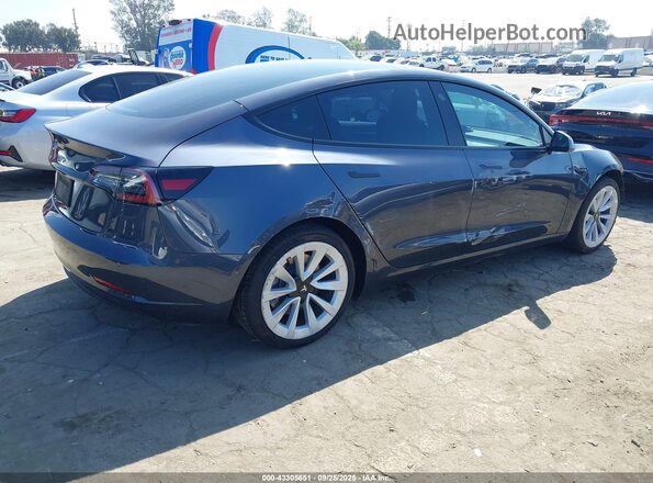 5YJ3E1EA2NF373541 2022 TESLA MODEL 3 Gray უკანა მარჯვენა