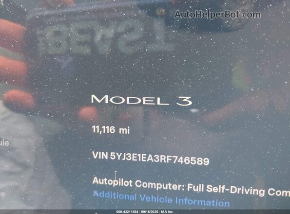 5YJ3E1EA3RF746589 2024 TESLA MODEL 3 Black 