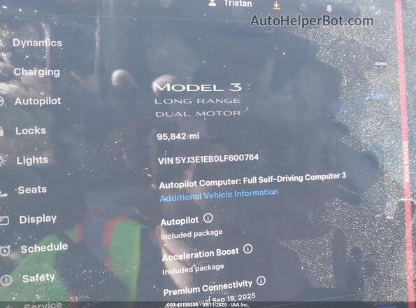 5YJ3E1EB0LF600764 2020 TESLA MODEL 3 Black Engine compartment view