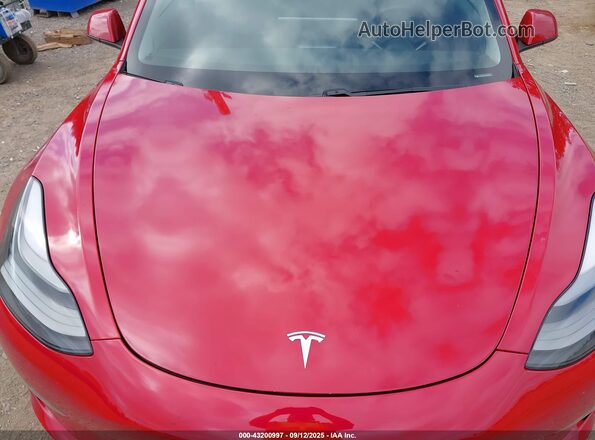 5YJ3E1EB0MF938473 2021 TESLA MODEL 3 Red უკანა ხედი
