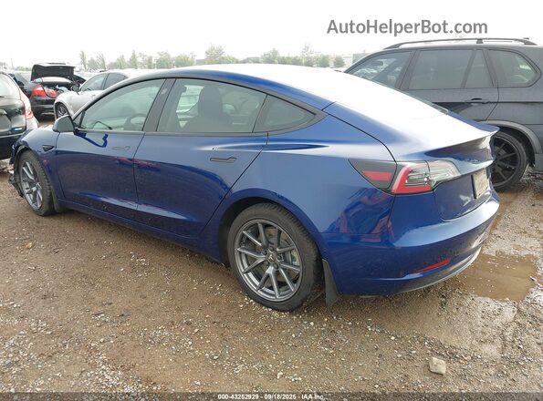 5YJ3E1EB1NF267512 2022 TESLA MODEL 3 Blue Задня ліва чверть