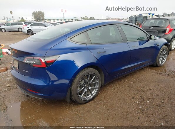 5YJ3E1EB1NF267512 2022 TESLA MODEL 3 Blue Задня права чверть