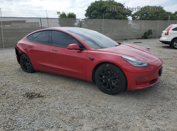 5YJ3E1EB2MF849276 2021 TESLA MODEL Red Front right