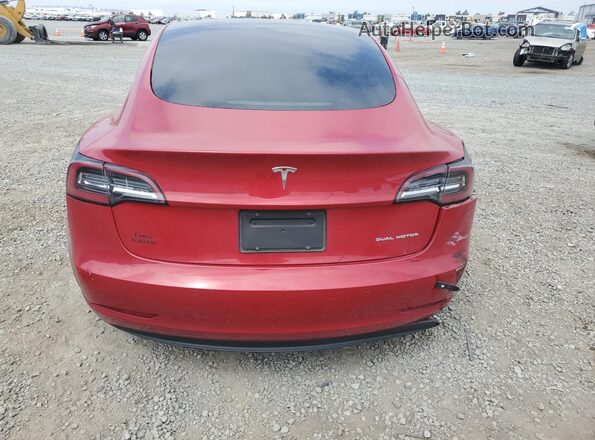 5YJ3E1EB2MF849276 2021 TESLA MODEL Red Rear view