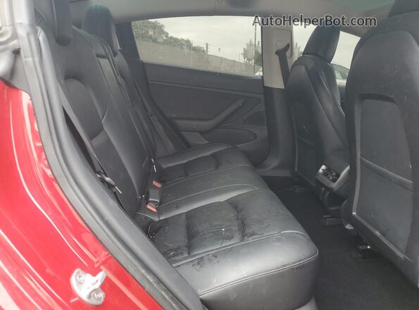 5YJ3E1EB2MF849276 2021 TESLA MODEL Red Rear seats view