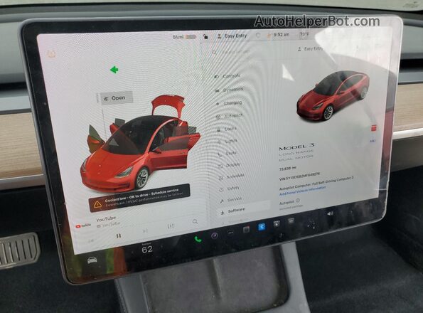 5YJ3E1EB2MF849276 2021 TESLA MODEL Red Instrument cluster view