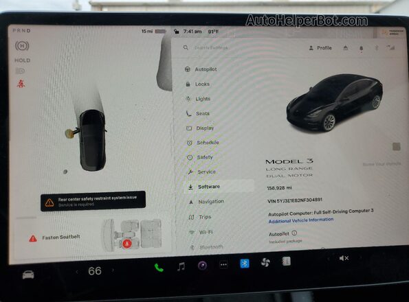5YJ3E1EB2NF304891 2022 TESLA MODEL Black 