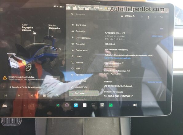 5YJ3E1EB3NF189850 2022 TESLA MODEL Blue 