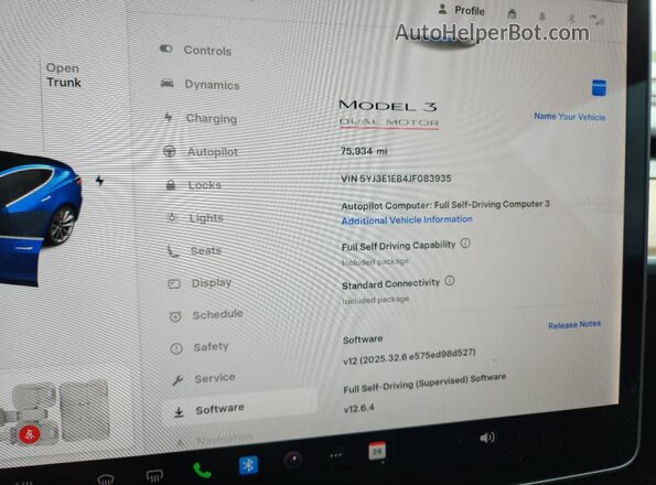 5YJ3E1EB4JF083935 2018 TESLA MODEL Blue 