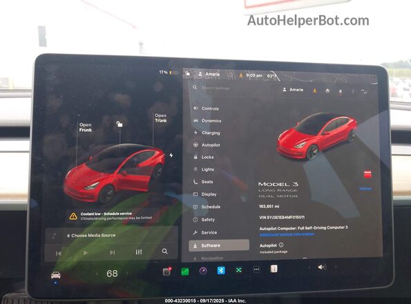 5YJ3E1EB4MF015011 2021 TESLA MODEL 3 Red Հետևի նստատեղերի տեսք