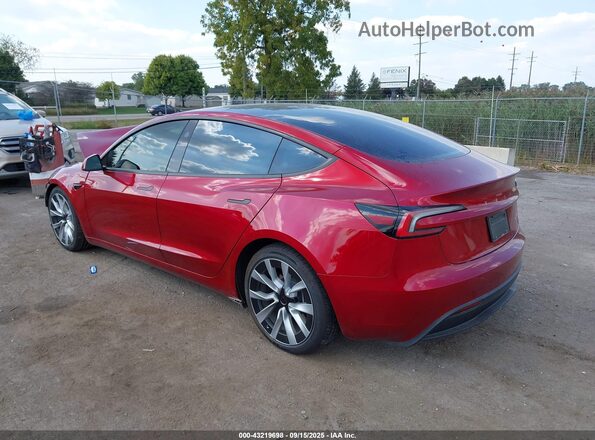 5YJ3E1EB5SF874198 2025 TESLA MODEL 3 Red Задня ліва чверть