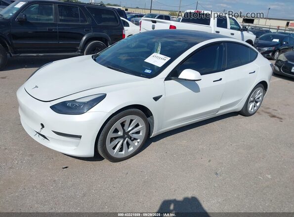 5YJ3E1EB6NF364978 2022 TESLA MODEL 3 White წინა მარცხენა ხედი სამი მეოთხედიდან