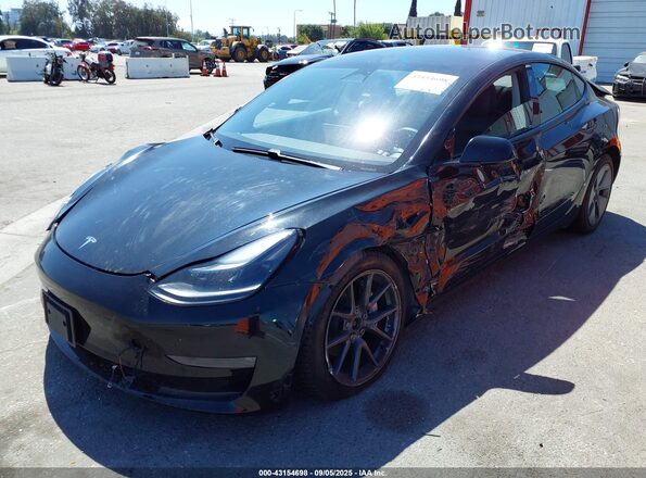 5YJ3E1EB9MF074037 2021 TESLA MODEL 3 Black Առջևի ձախ երեք քառորդ տեսարան