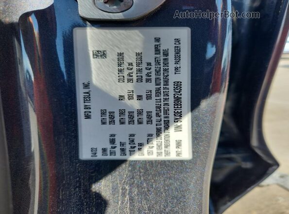 5YJ3E1EB9NF243569 2022 TESLA MODEL Gray Vista del compartimento del motor