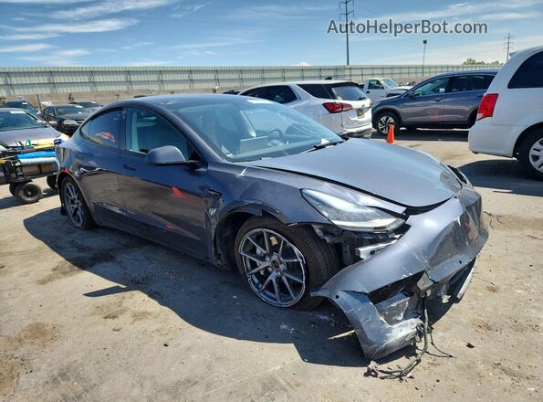 5YJ3E1EB9NF243569 2022 TESLA MODEL Gray Delantero derecho