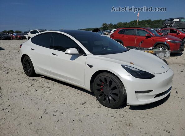 5YJ3E1EC1NF110118 2022 TESLA MODEL Белый Передняя правая четверть