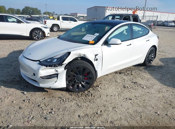5YJ3E1EC4NF105088 2022 TESLA MODEL 3 White წინა მარცხენა ხედი სამი მეოთხედიდან