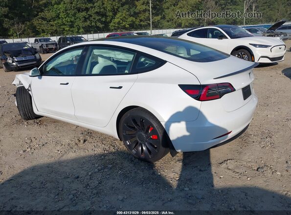 5YJ3E1EC4NF105088 2022 TESLA MODEL 3 White უკანა მარცხენა