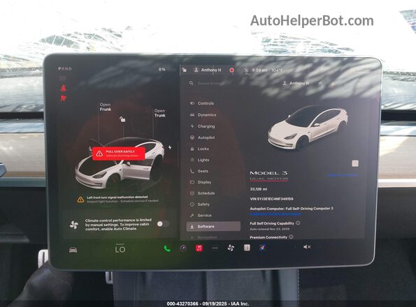 5YJ3E1EC4NF349159 2022 TESLA MODEL 3 White 