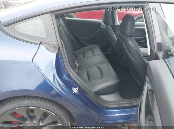 5YJ3E1EC7NF307648 2022 TESLA MODEL 3 Blue Вид наклейки з VIN-кодом