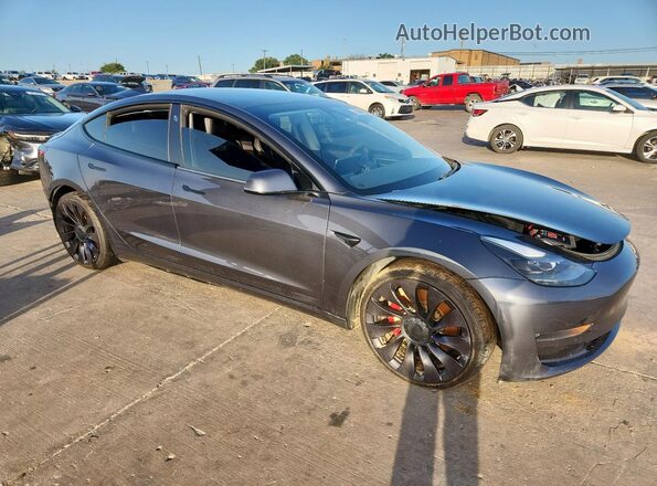 5YJ3E1EC8MF043970 2021 TESLA MODEL Серый Передняя правая четверть