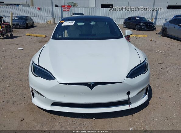 5YJSA1E54NF488913 2022 TESLA MODEL S White Vista del cuadro de instrumentos