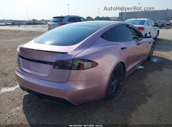 5YJSA1E59MF455808 2021 TESLA MODEL S Розовый Задняя правая четверть
