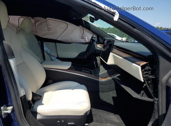 5YJSA1E5XMF441609 2021 TESLA MODEL Blue Widok wnętrza z przodu