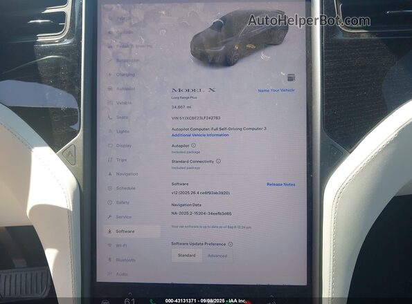 5YJXCBE23LF242783 2020 TESLA MODEL X Black 