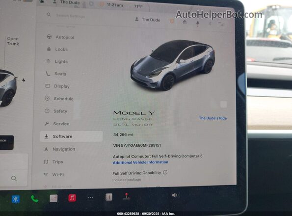5YJYGAEE0MF299151 2021 TESLA MODEL Y Gray 