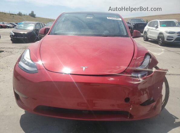 5YJYGAEE3MF146313 2021 TESLA MODEL Red Front view