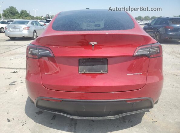 5YJYGAEE3MF146313 2021 TESLA MODEL Red Rear view