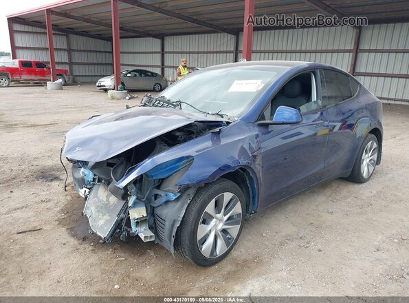 5YJYGDEE1MF199691 2021 TESLA MODEL Y Blue Առջևի ձախ երեք քառորդ տեսարան