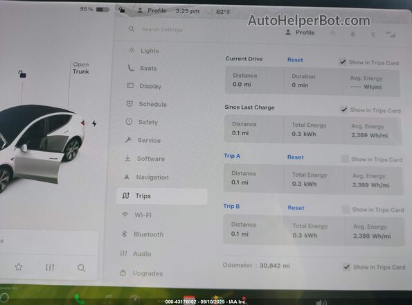 5YJYGDEE1MF299130 2021 TESLA MODEL Y White უკანა სავარძლების ხედი