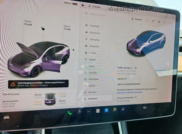 5YJYGDEE2MF080645 2021 TESLA MODEL Gray Սարքավորումների վահանակի տեսք
