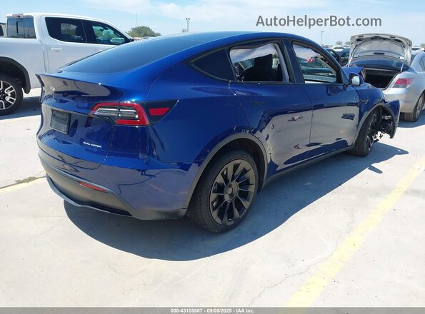 5YJYGDEE3MF196663 2021 TESLA MODEL Y Синий Задняя правая четверть