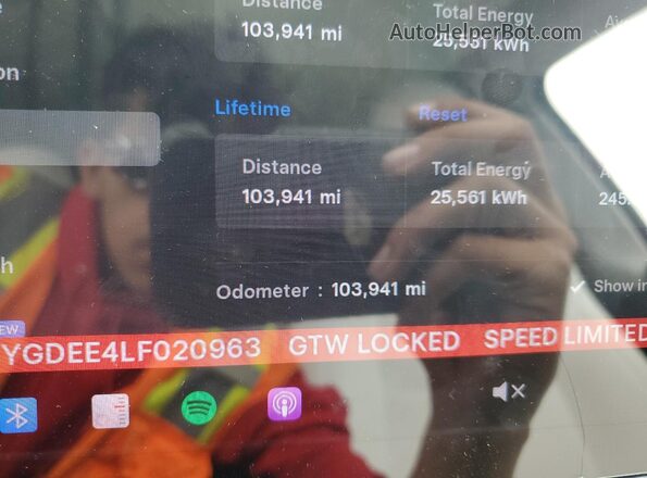 5YJYGDEE4LF020963 2020 TESLA MODEL Blue Widok zestawu wskaźników
